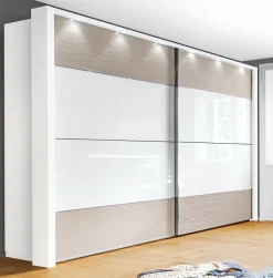 Kleiderschrank CASSANO weiß/ kieselgrau