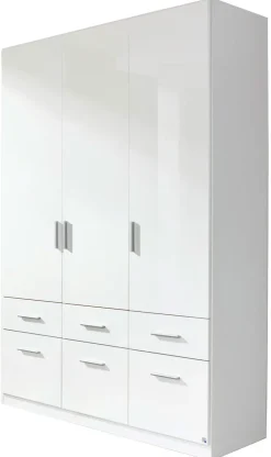QUARTIER Kleiderschrank CELLE 136 x 210 cm Alpinweiß/HG weiß