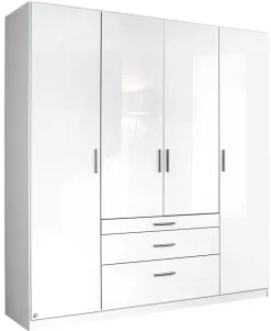 Kleiderschrank DARIA 181 x 197 x 54 cm Holznachbildung weiß