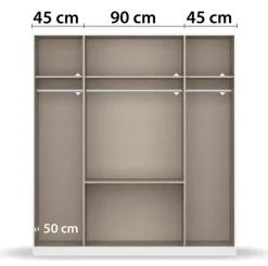 Kleiderschrank DARIA 181 x 197 x 54 cm Holznachbildung weiß