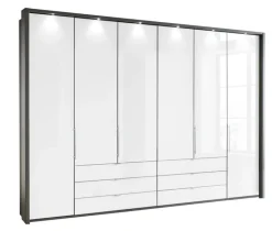Kleiderschrank LOFT Havanna/ Glas weiß