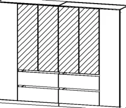 QUARTIER Kleiderschrank MAINZ 271 x 210 cm Sonoma Eiche/Spiegel