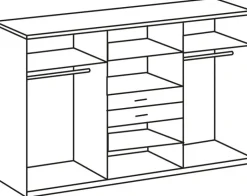 QUARTIER Kleiderschrank MINNESOTA 270 x 208 x 58 cm Holznachbildung braun/grau