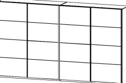 QUARTIER Kleiderschrank PANORAMA 361 x 62 cm NB weiß