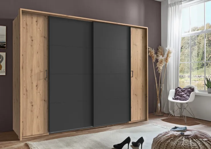 QUARTIER Kleiderschrank PHILADELPHIA braun/ grau