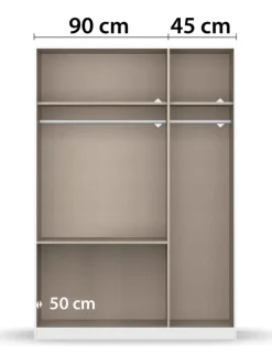 QUARTIER Kleiderschrank SELF DARIA 136 x 197 cm Alpinweiß
