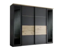 QUARTIER Kleiderschrank STYLE 267 x 225 cm Anthrazit/ Viking Oak hell