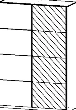 QUARTIER Kleiderschrank SUBITO 136 x 61 cm Spiegelglas/NB weiß