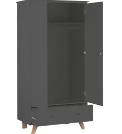 Kinder Kleiderschrank TIPI 95 x 190 x 50 cm grau