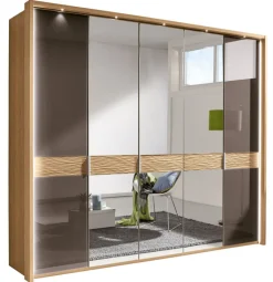 Kleiderschrank WEGA 250 x 216 x 58 cm Eiche teilmassiv braun