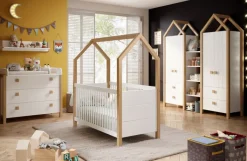 Kinder Kleiderschrank-Set BEACH 3-teilig Kiefer weiß/ Abs. Birke