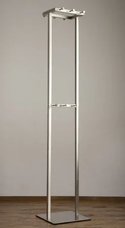 Kleiderständer ELLA edelstahlfarbig gebürstet 35 x 175 x 35 cm