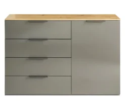 Kombi-Kommode 120 x 81 cm grau/braun
