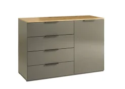Kombi-Kommode 120 x 81 cm grau/braun