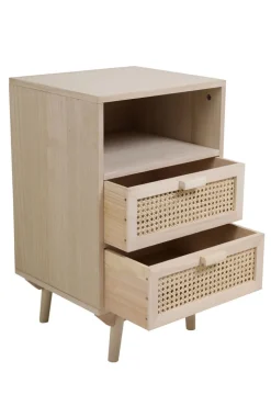 Kommode 42 x 68 cm Braun/ Rattan