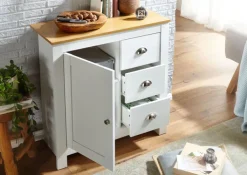 Kommode 79 x 81 cm mit Schubkästen weiß/ braun