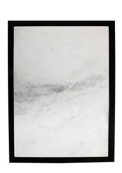 QUARTIER Kommode 48 x 69 cm Platte Marmor weiß/Türfront Strukturglas