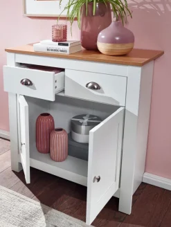 Kommode 79 x 81 cm weiß/ braun