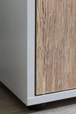 Kommode 89 x 91 cm weiß/ braun