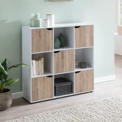 Kommode 89 x 91 cm weiß/ braun