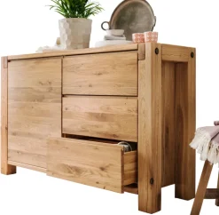 Kommode 45 x 140 x 90 cm Eiche massiv in Braun