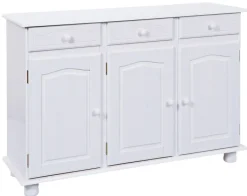 Kommode ALEXANDER 130x87x43 cm Massivholz weiß