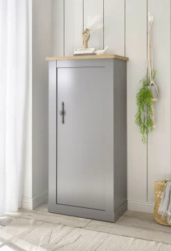 Kommode CHAMBORD 68 x 142 cm hellgrau/braun