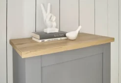 Kommode CHAMBORD 68 x 142 cm hellgrau/braun