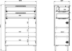 Kommode CORUS Graphit/ silbergrau