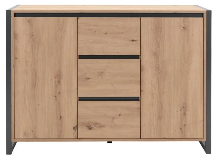 Kommode DENVER 120 x 88 cm braun/ grau