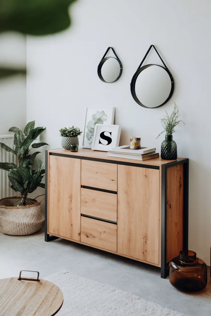 Kommode DENVER 120 x 88 cm braun/ grau