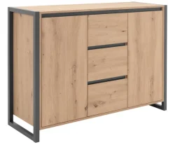 Kommode DENVER 120 x 88 cm braun/ grau