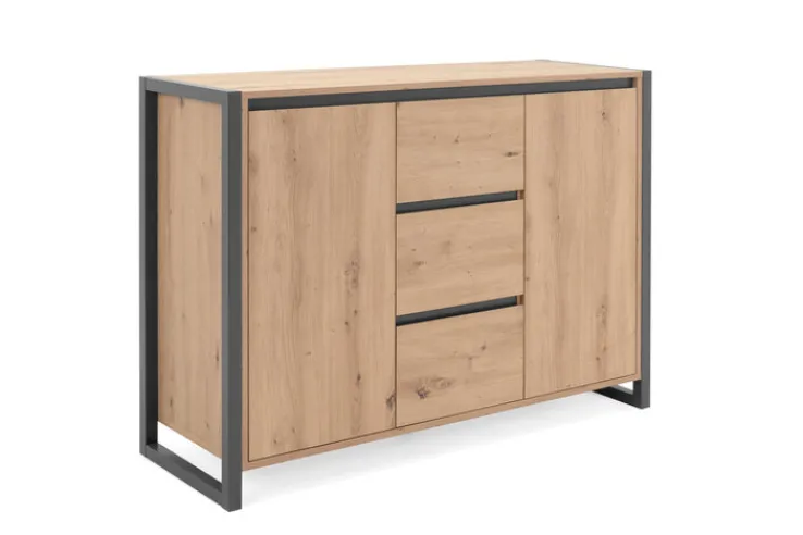 Kommode DENVER 120 x 88 cm braun/ grau