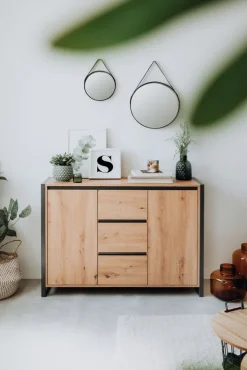 Kommode DENVER 120 x 88 cm braun/ grau