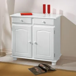 Kommode EMIL 88x87x43 cm Massivholz weiß