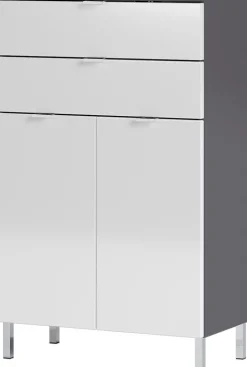 Kommode FEY 60 x 97 cm Graphit/ Weiß