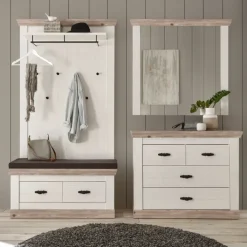 Kommode FLORENZ 107 x 87 cm weiß/braun