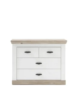Kommode FLORENZ 107 x 87 cm weiß/braun