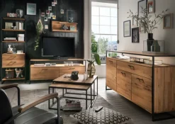 Kommode FRAME 60 x 108 cm Eiche massiv natur geölt/schwarz