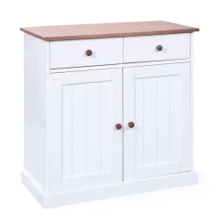 Kommode JACOB 3.2 weiß Massivholz / braun