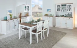 Kommode JACOB 3.2 weiß Massivholz / braun