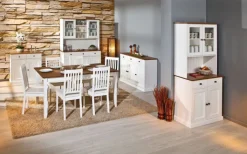 Kommode JACOB 3.2 weiß Massivholz / braun