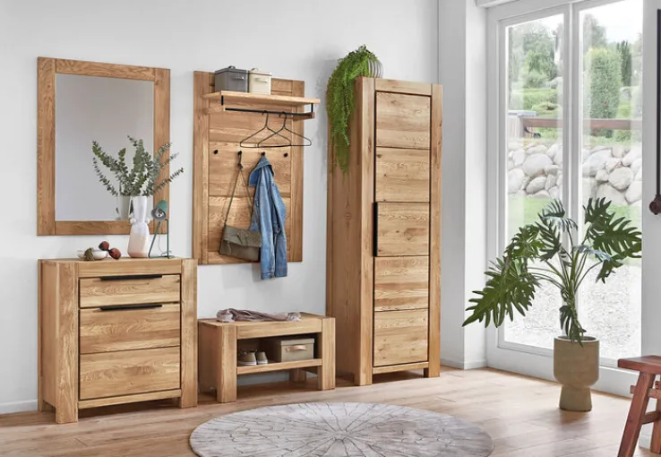 Kommode JURIA 80 x 85 cm Eiche massiv/Eiche furniert