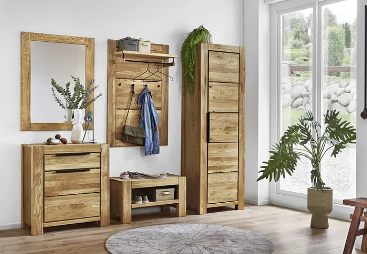 Kommode JURIA 80 x 85 cm Eiche massiv/Eiche furniert