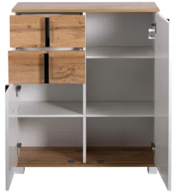 Kommode LUCA 80,6 x 94,8 cm weiß/ Eiche Landhaus