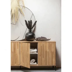 Kommode NEW GRAVURE 200 x 85 cm braun/schwarz