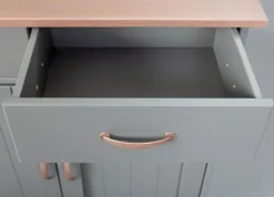 Kommode NICLAS 3.1 90x86x45 cm Massivholz grau