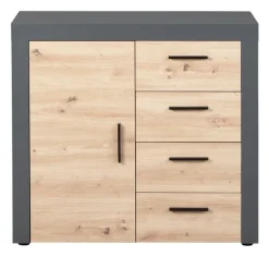 Kommode ROLAND 1T4S grau/ braun