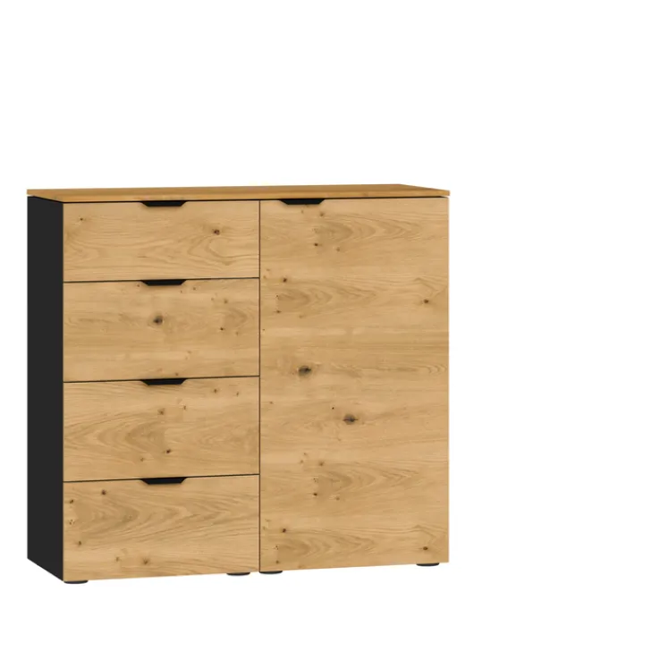 QUARTIER Kommode TYPE IX schwarz/ braun