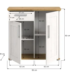 Kommode VERONA 90 x 88 cm Sibiu Lärche / Artisan Eiche NB